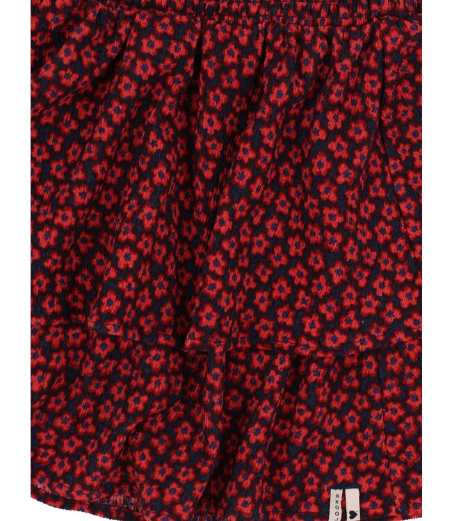 LOOXS Little winter crinckle rok meisjes - rood - bloem