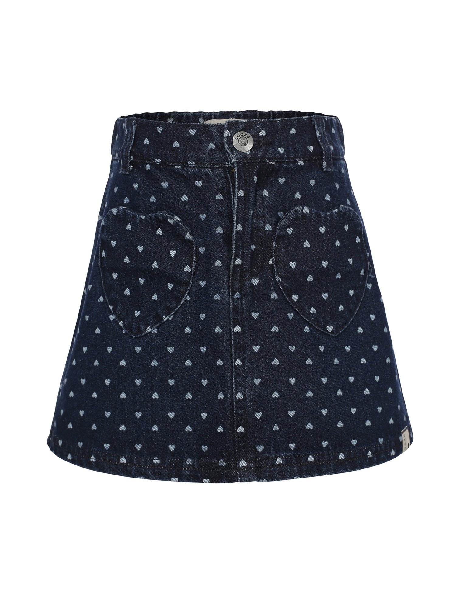 LOOXS Little winter denim rok meisjes - blauw - hart afbeelding
