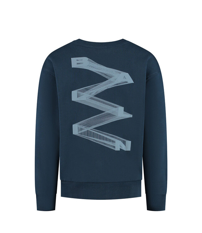 Ballin winter sweater jongens - navy blauw - zigzag logo