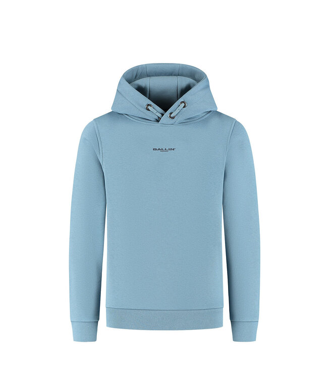 Ballin winter hoodie jongens - blauw/grijs - logo