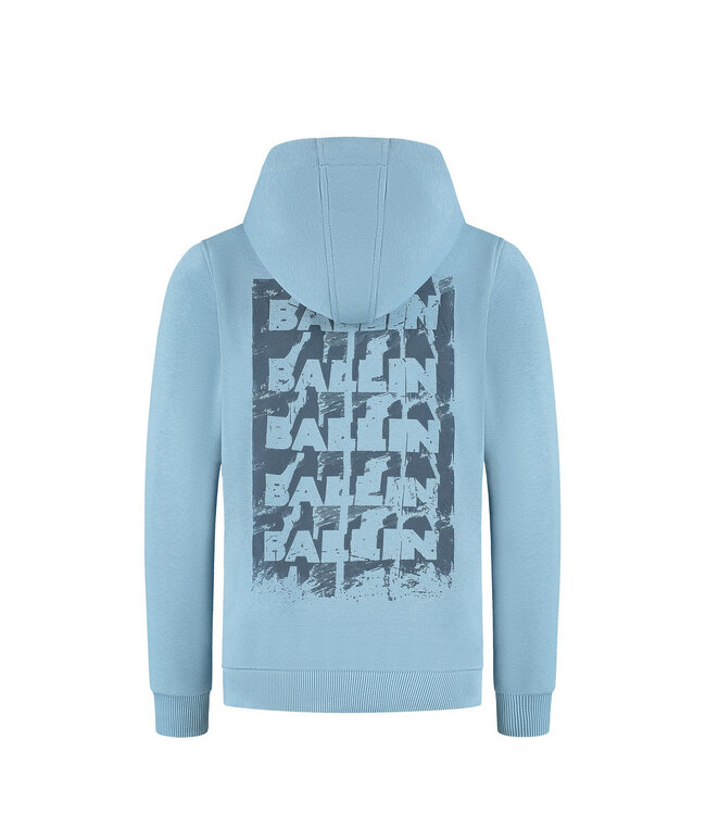 Ballin winter hoodie jongens - blauw/grijs - logo
