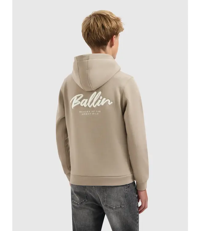 Ballin winter hoodie jongens - taupe - echoes of the urban wild