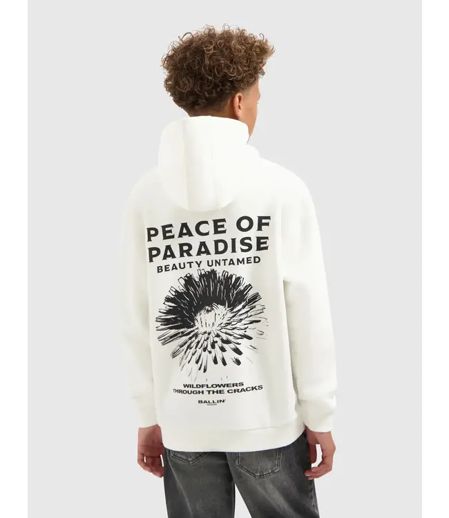 Ballin winter hoodie jongens - off wit - peace of paradise