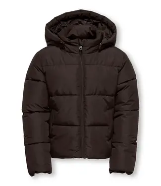Kids ONLY winter winterjas meisjes - bruin - KogJuta - puffer - capuchon