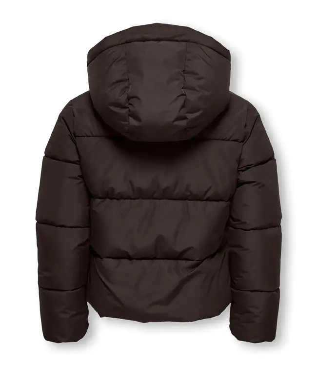 Kids ONLY winter winterjas meisjes - bruin - KogJuta - puffer - capuchon