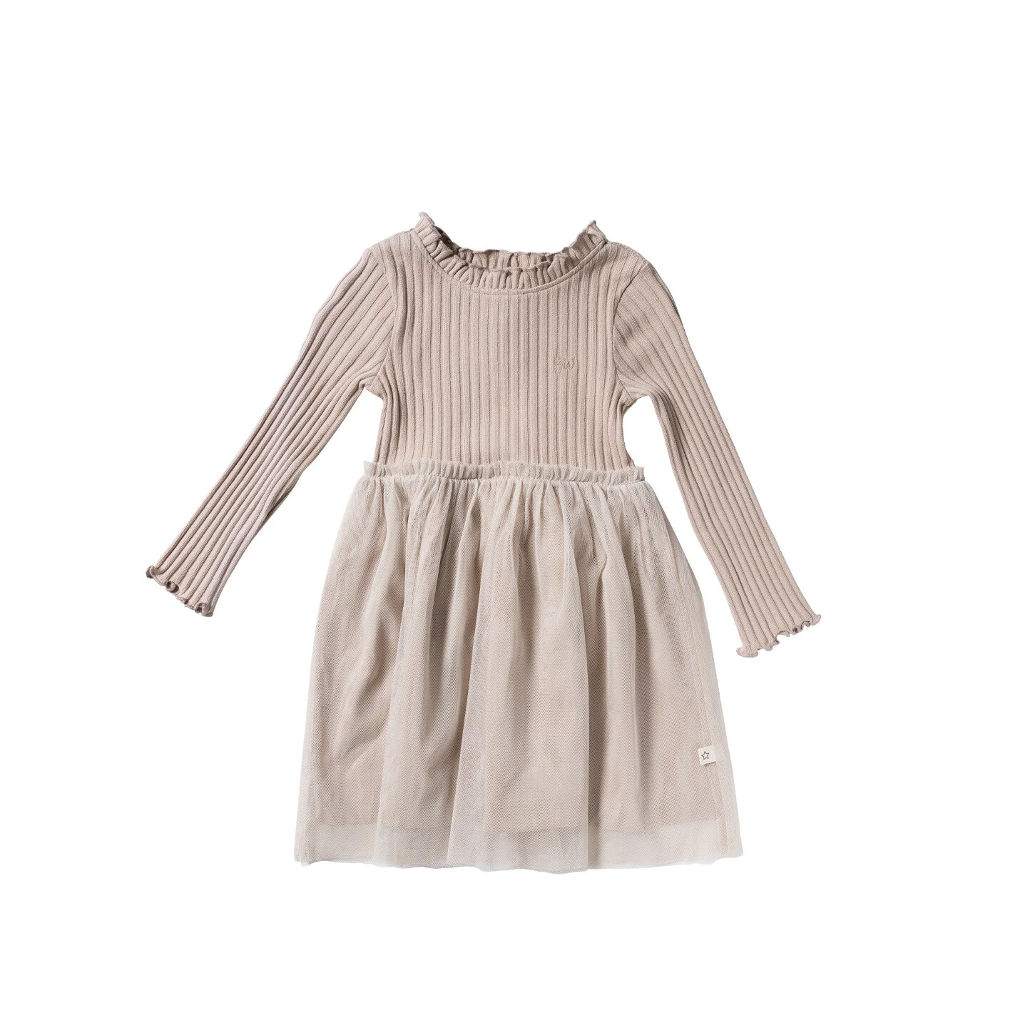 Your wishes winter jurk meisjes - grijs - rib, gebreid afbeelding