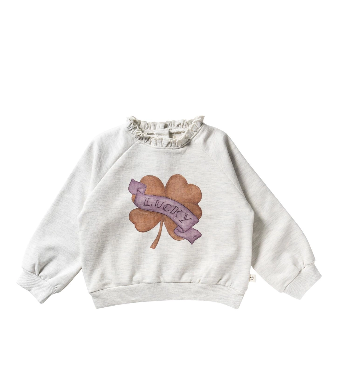 Your wishes winter sweater meisjes - beige - Melange - ruffle afbeelding
