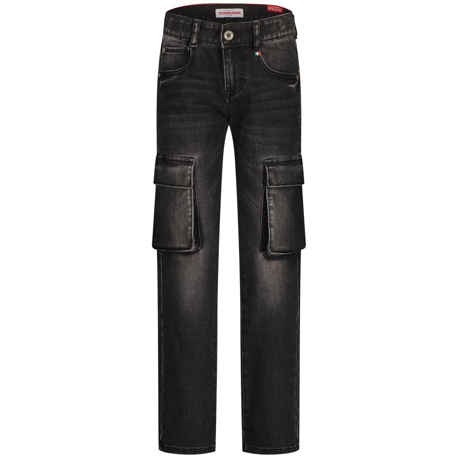 Vingino winter jeans broek jongens - zwart - Paolo Cargo - straight fit afbeelding