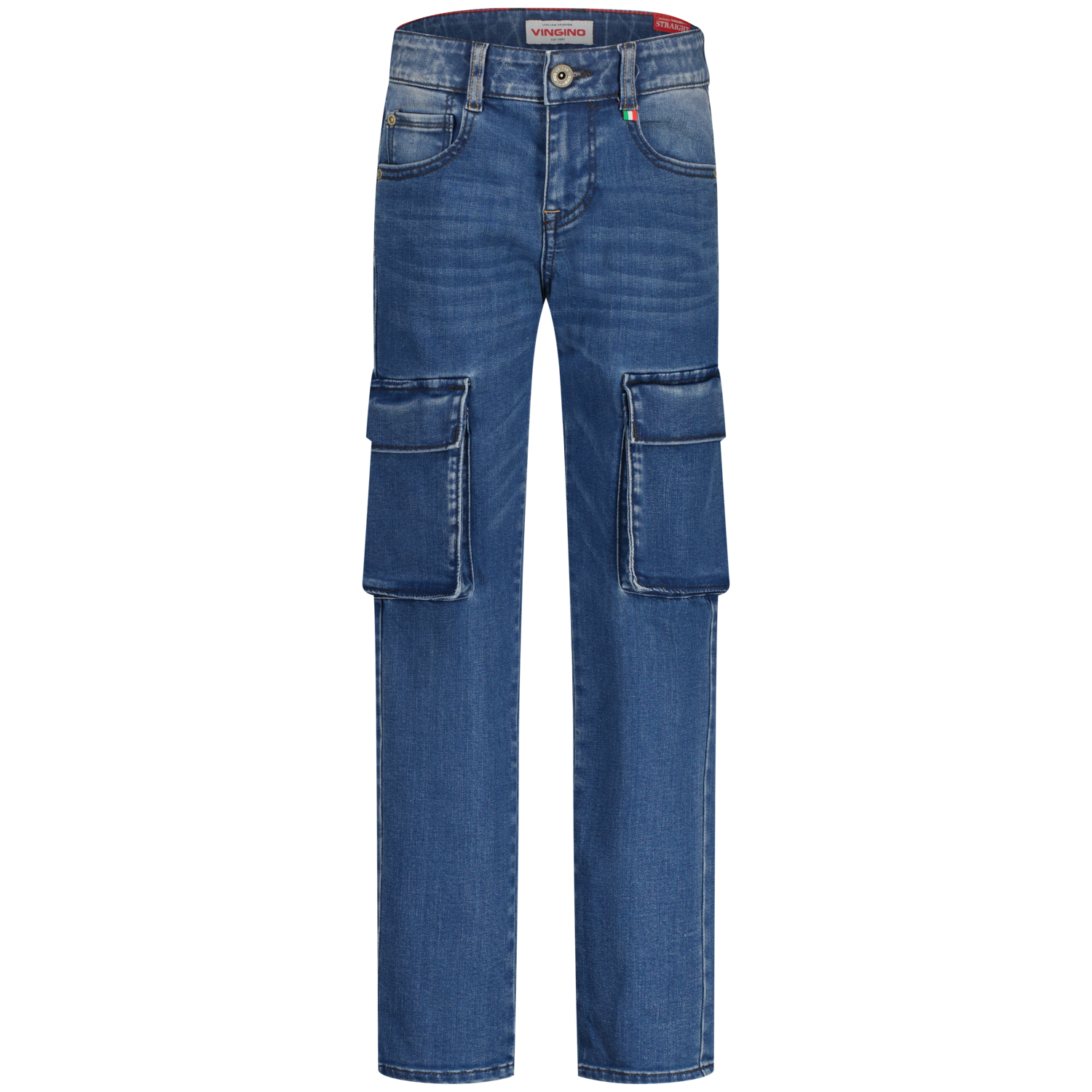 Vingino winter jeans broek jongens - blauw - Paolo Cargo - straight fit afbeelding