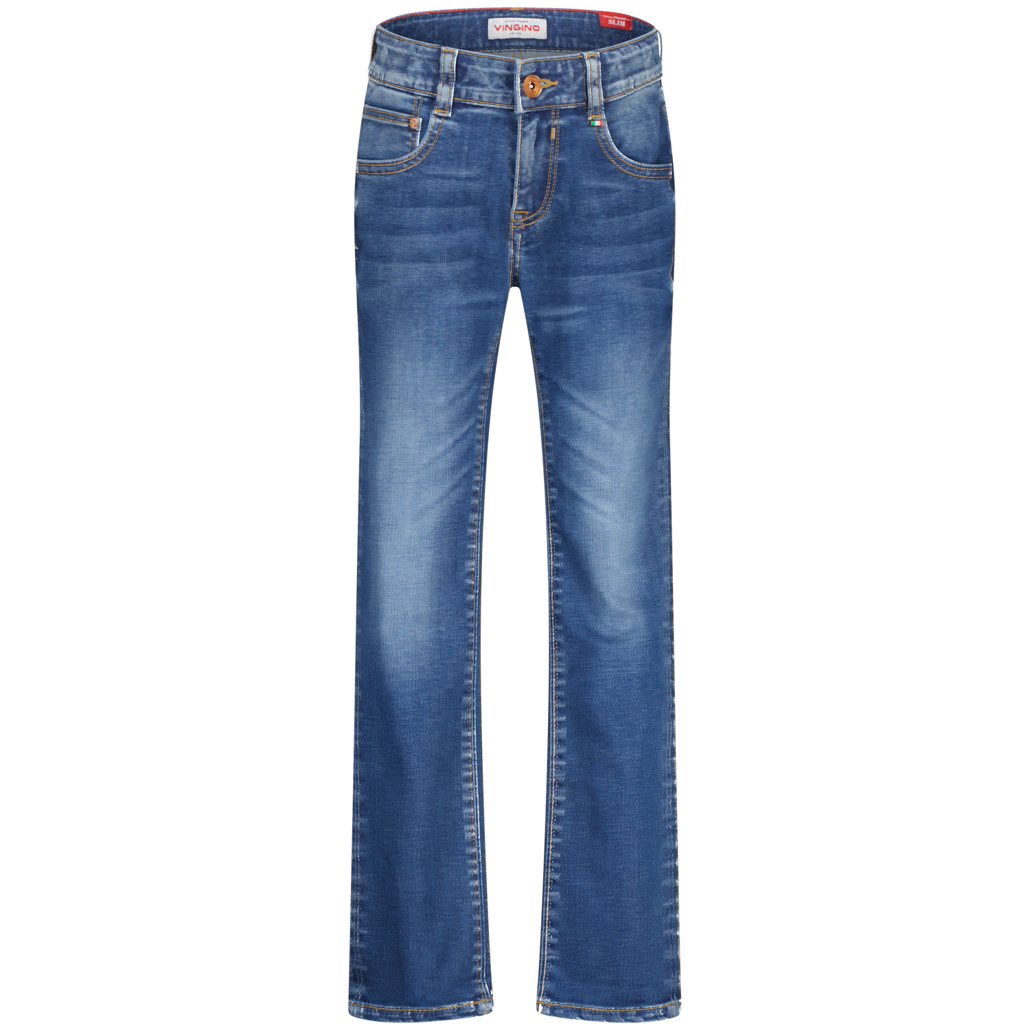 Vingino winter jeans broek jongens - midden blauw - Dante - slim fit afbeelding
