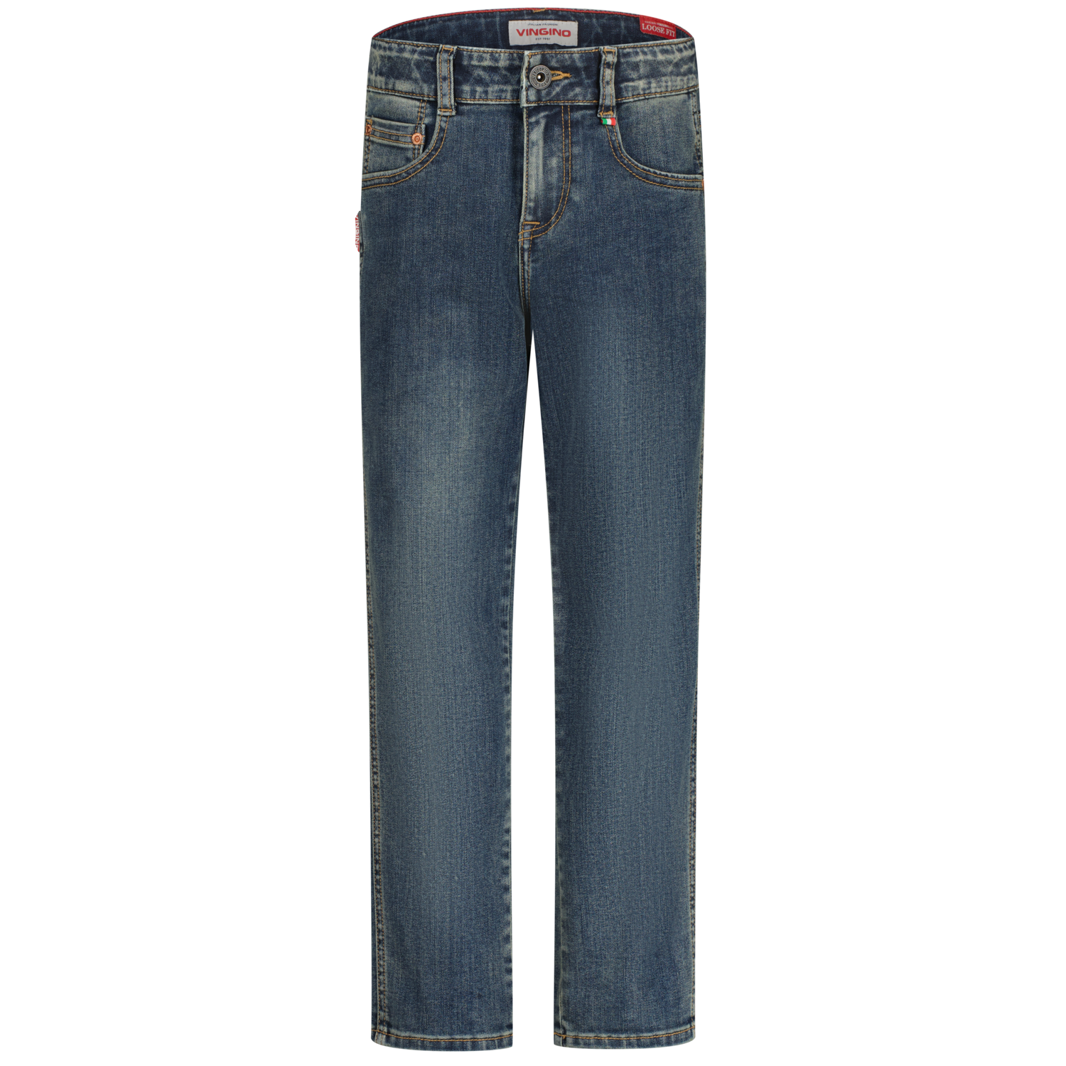 Vingino winter jeans broek jongens - midden blauw - Constantino - loose fit afbeelding