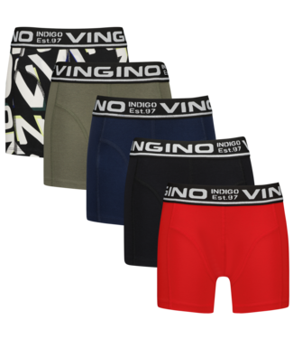 Vingino winter ondergoed jongens - multi rood - 5-pack