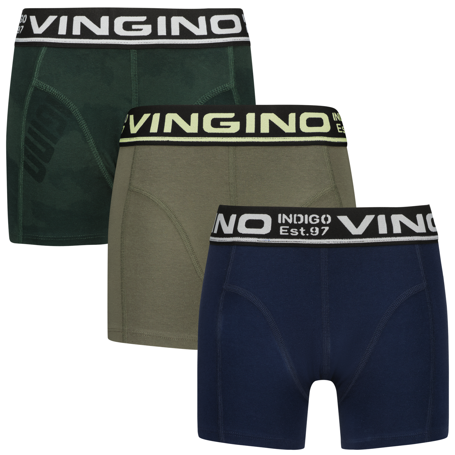 Vingino winter ondergoed jongens - army groen - 3-pack afbeelding