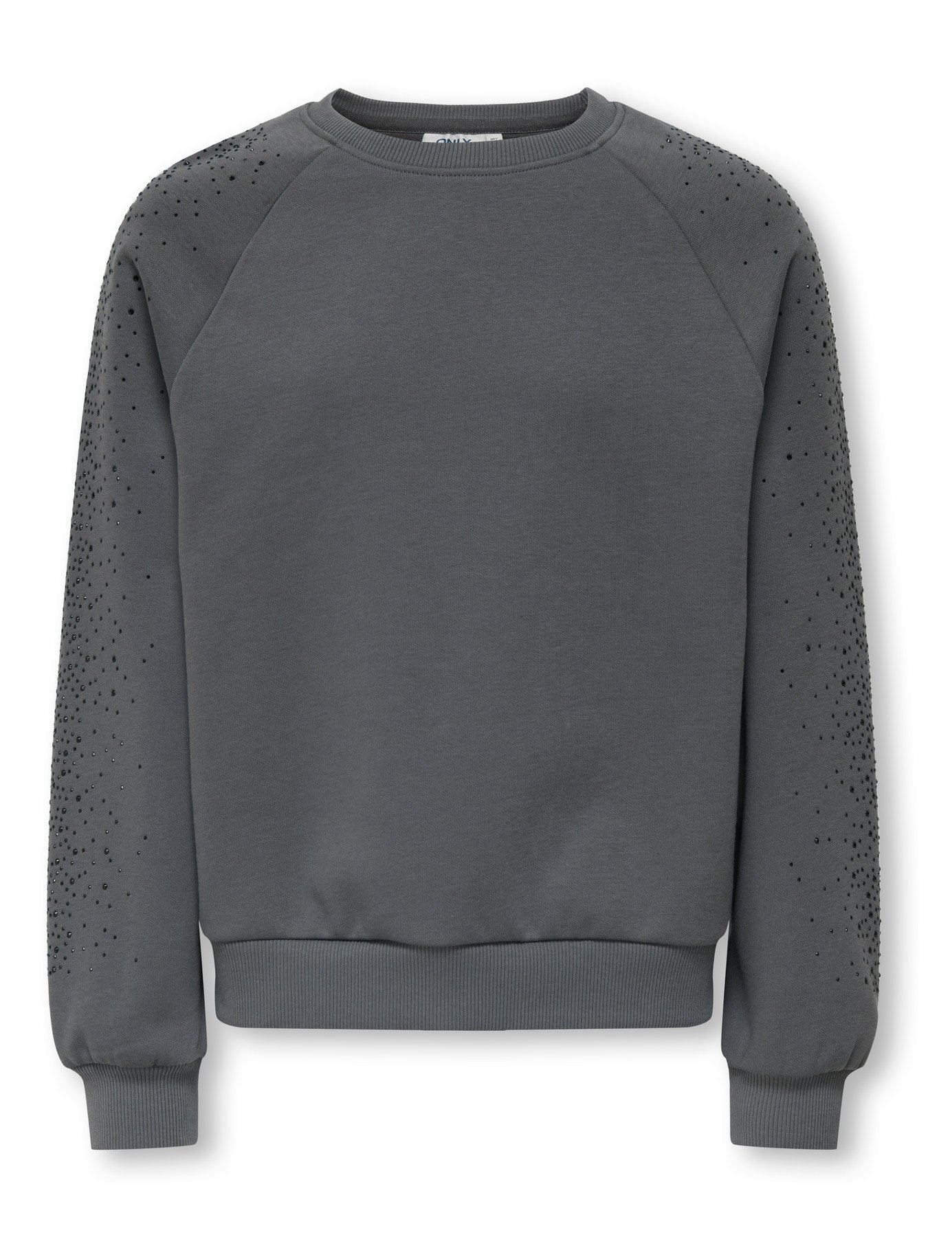 Kids ONLY winter sweater meisjes - grijs - KogZenna - oversize fit, glitter steentjes afbeelding