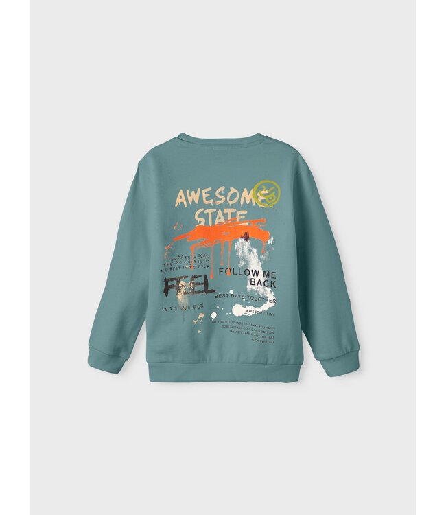 Name it winter sweater jongens - turquoise - NkmPbambo