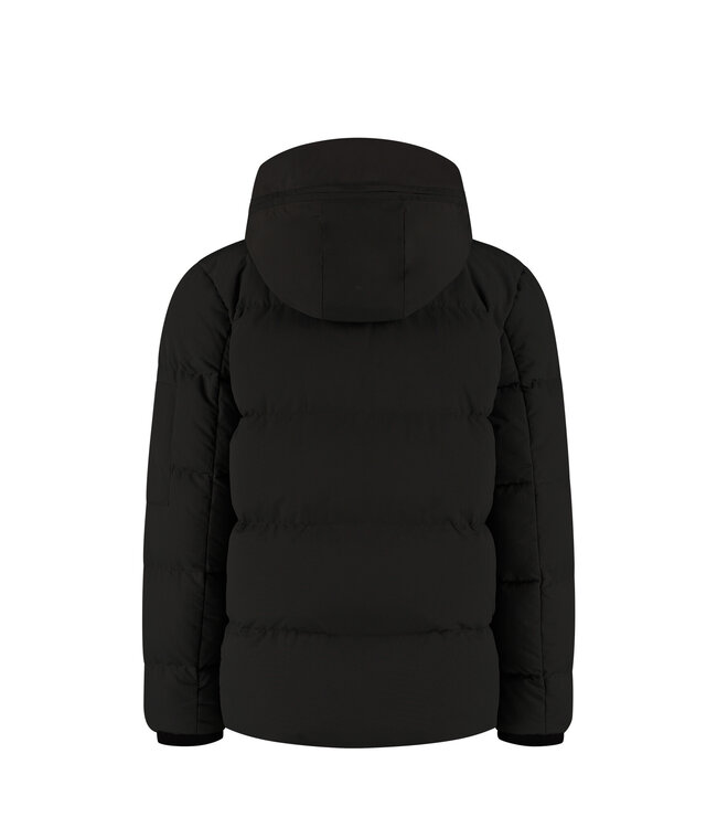 Ballin winter winterjas jongens - zwart - gewatteerd - logo badge