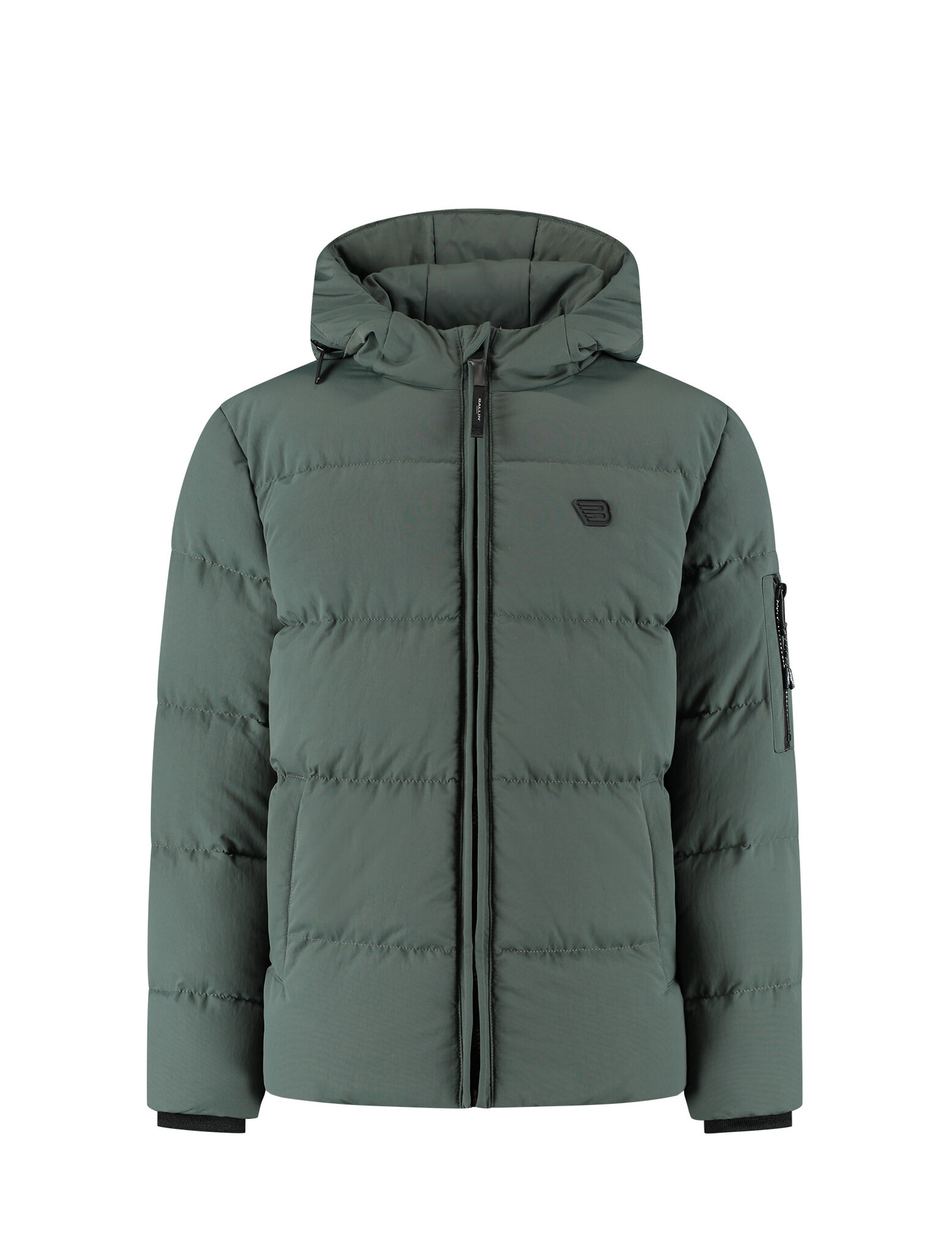 Ballin winter winterjas jongens - army groen - gewatteerd - logo badge afbeelding