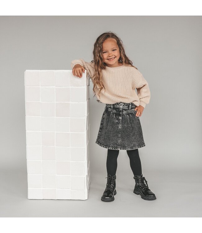 Your wishes winter rok meisjes - grijs - denim, glitter, stretch