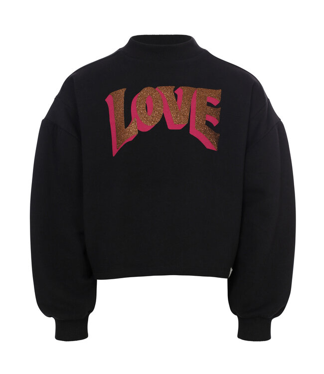 LOOXS Little winter sweater meisjes - zwart - ruffle