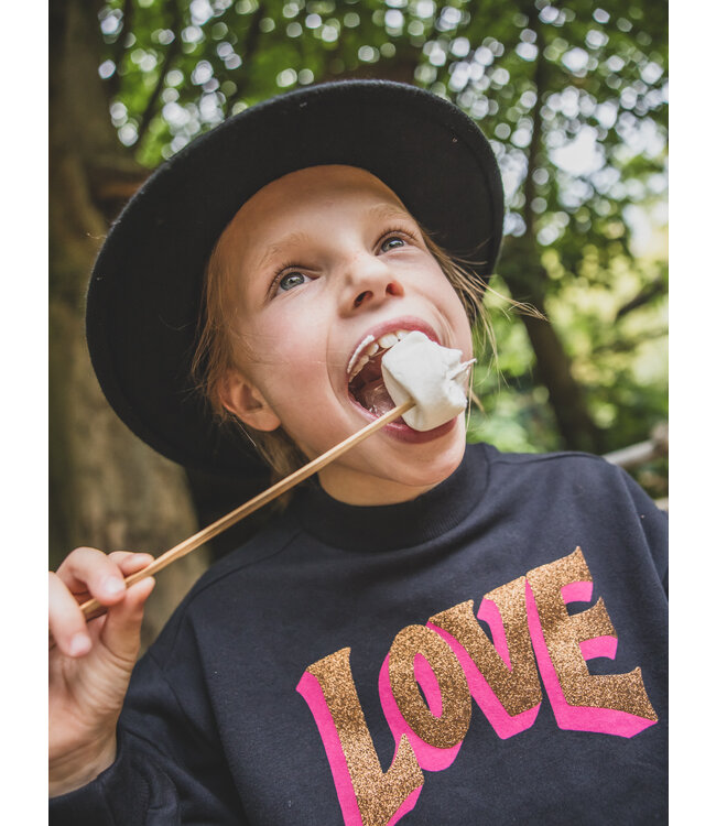 LOOXS Little winter sweater meisjes - zwart - ruffle