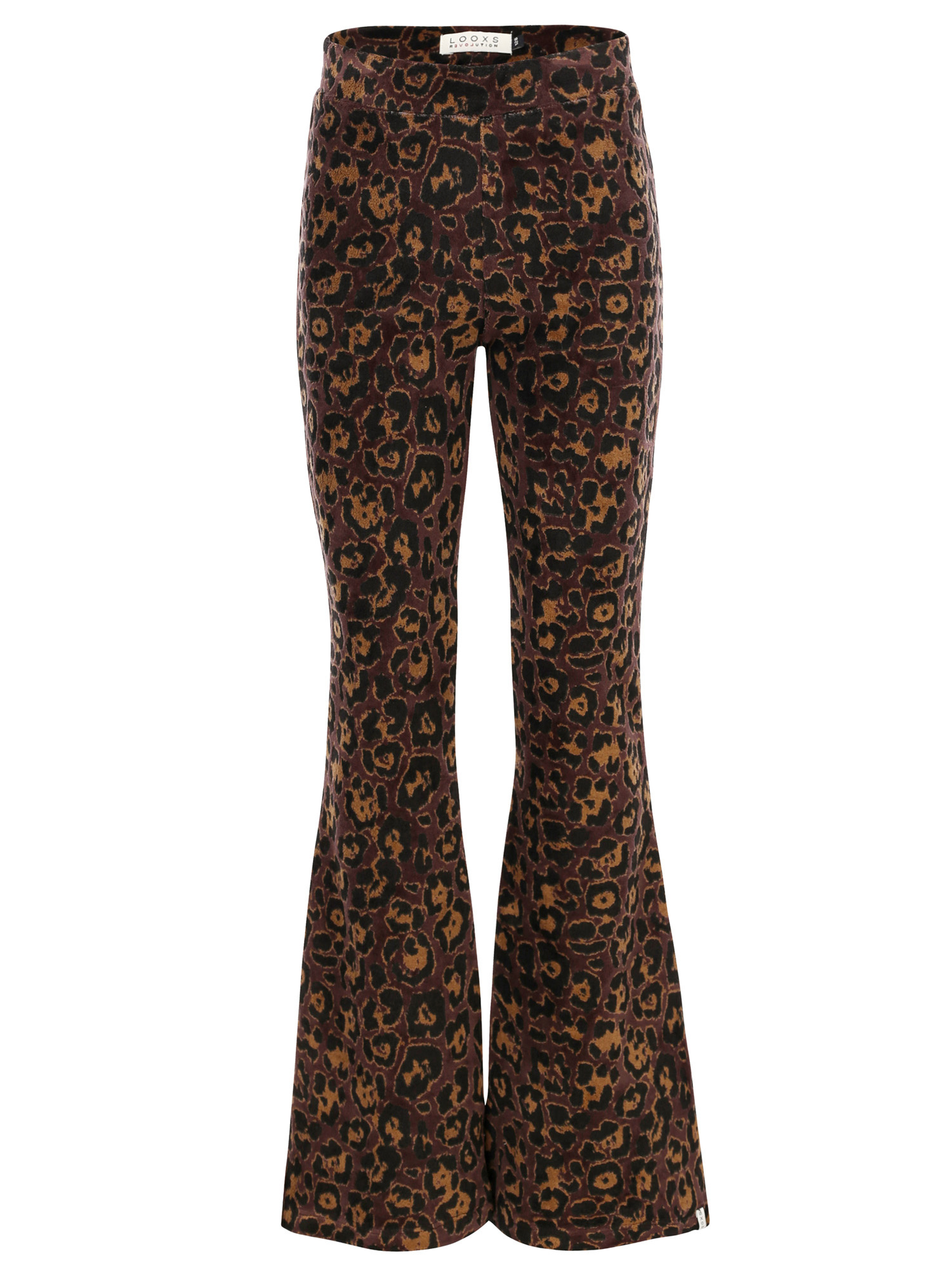 LOOXS Little winter velvet flare broek meisjes - bruin - luipaard afbeelding