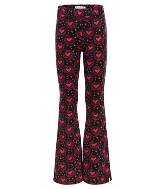 LOOXS Little winter velvet sweat broek meisjes - bruin - harten