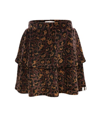 LOOXS Little winter velvet rok meisjes - bruin - luipaard