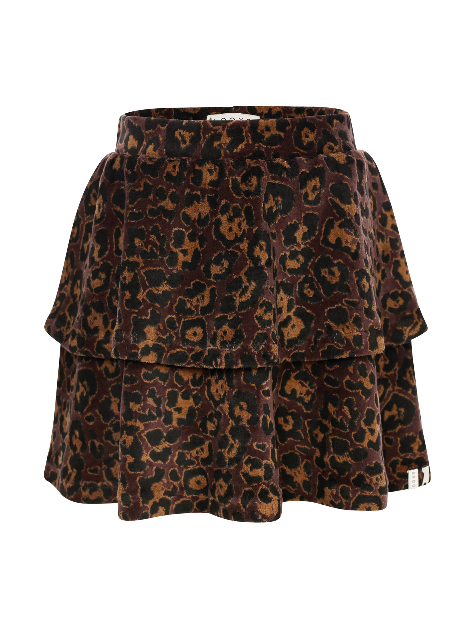 LOOXS Little winter velvet rok meisjes - bruin - luipaard afbeelding