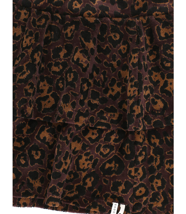 LOOXS Little winter velvet rok meisjes - bruin - luipaard