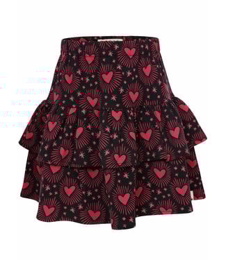 LOOXS Little winter rok meisjes - bruin - ruffle/harten