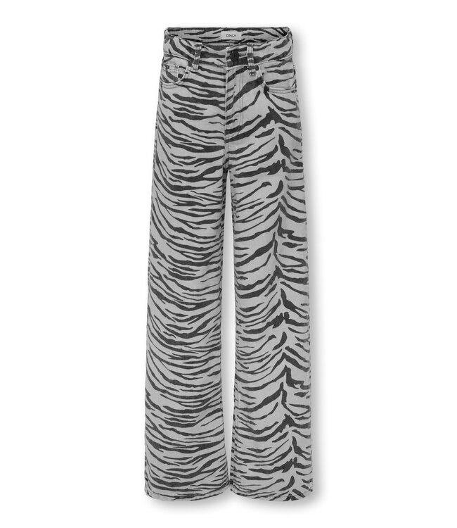 Kids ONLY winter jeansbroek meisjes - roze - KogHope - wide leg fit, zebra