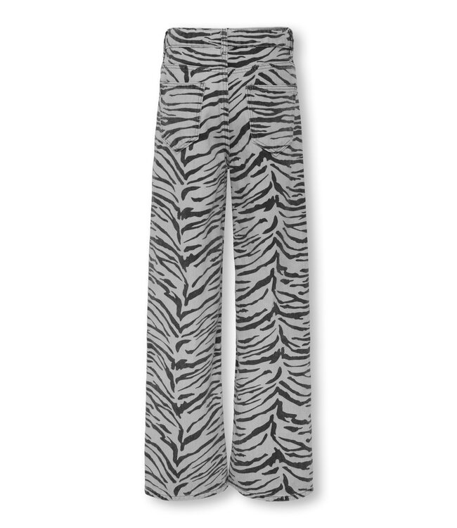 Kids ONLY winter jeansbroek meisjes - roze - KogHope - wide leg fit, zebra