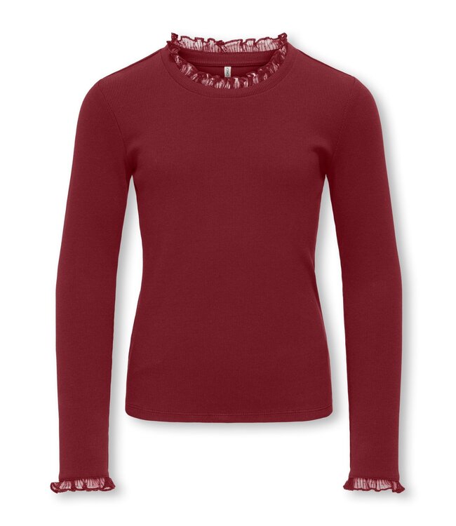 Kids ONLY winter top meisjes - rood - KogLeslie - regular fit, longsleeve