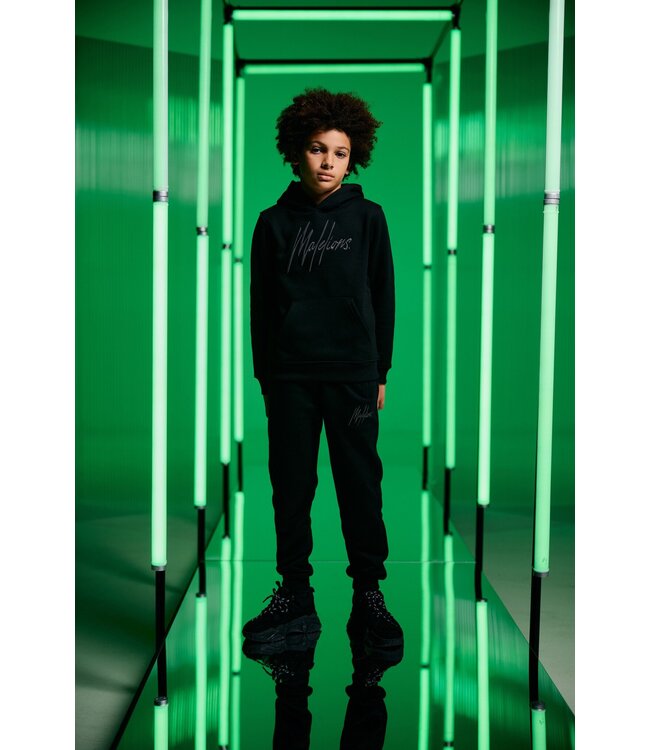 Malelions winter tracksuit jongens - zwart grijs - Essentials + GRATIS PET!