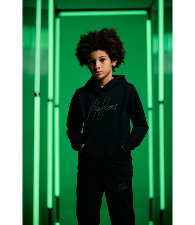 Malelions winter tracksuit jongens - zwart grijs - Essentials + GRATIS PET!