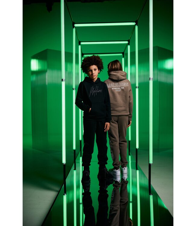 Malelions winter tracksuit jongens - zwart grijs - Essentials + GRATIS PET!