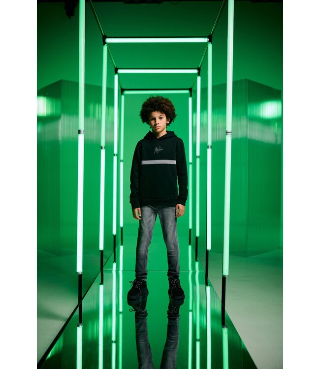 Malelions winter hoodie jongens - zwart grijs - Tube