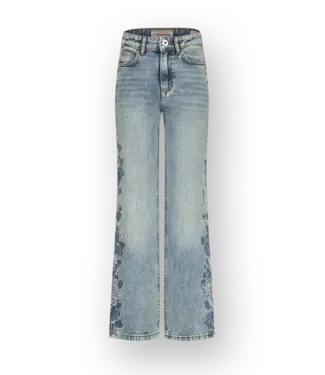 Vingino zomer jeans broek meisjes - blauw - Cato - wide leg Vingino zomer jeans broek meisjes - blauw - Cato - wide leg