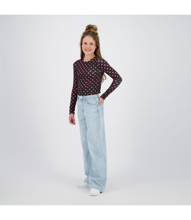 Raizzed zomer jeans broek meisjes - blauw - Monaco - extra wide leg