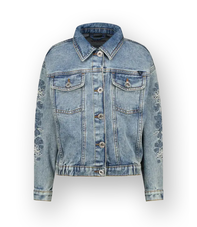 Vingino zomer spijkerjasje meisjes - blauw - Tori - loose fit