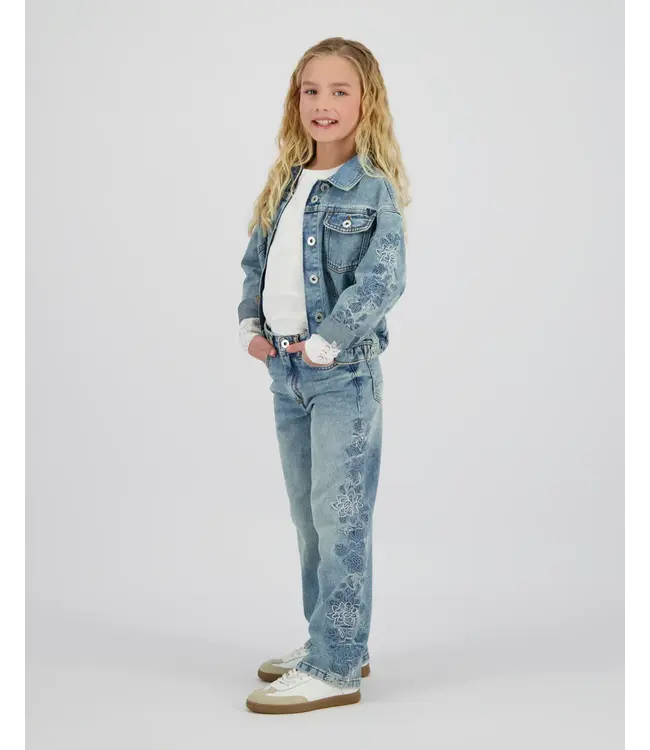 Vingino zomer spijkerjasje meisjes - blauw - Tori - loose fit