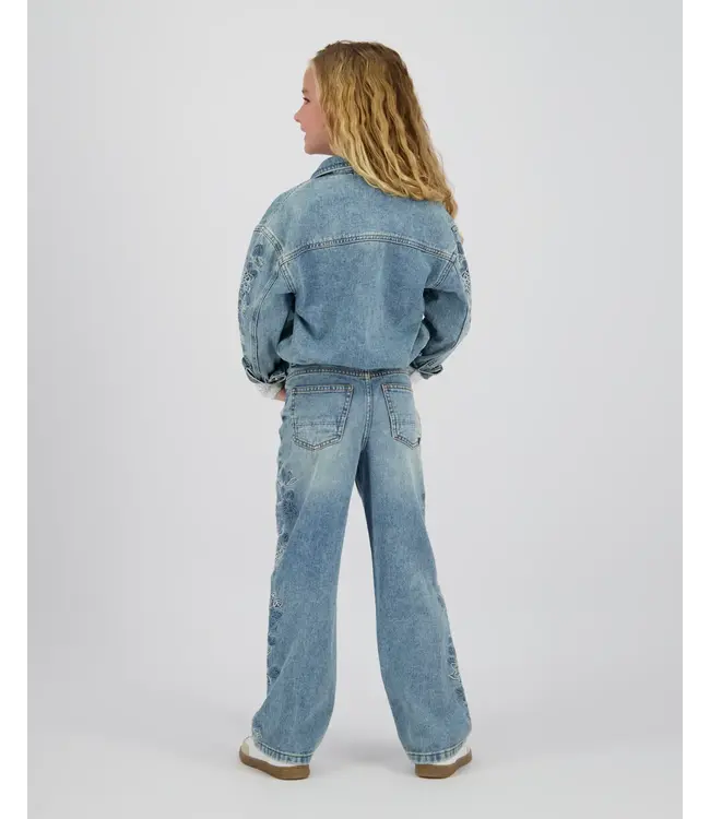 Vingino zomer spijkerjasje meisjes - blauw - Tori - loose fit