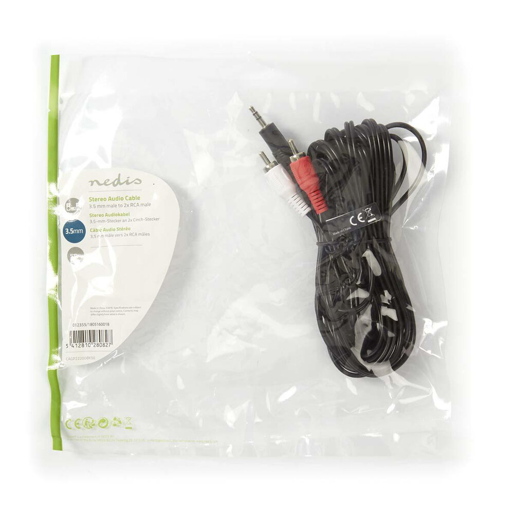 Nedis Nedis audiokabel 3.5mm naar 2x RCA