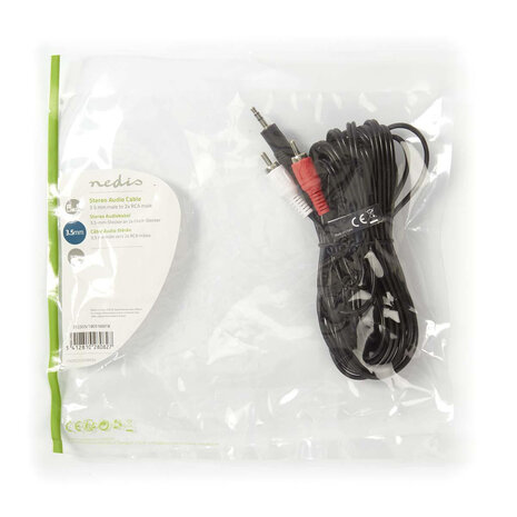 Nedis Nedis audiokabel 3.5mm naar 2x RCA