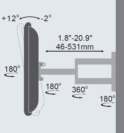 Vivolink Vivolink universele wandbeugel 23 tot 55 Inch Vivolink Vivolink universele wandbeugel 23 tot 55 Inch