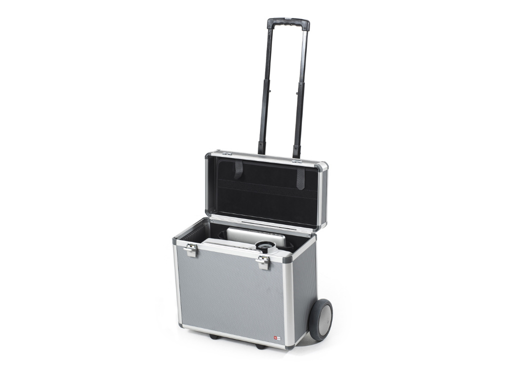 Hulshof aluminium beamer koffer met trolley afbeelding