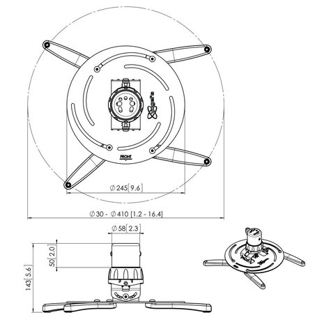 Vogel's Vogel's PPC 2500 plafondbeugel Vogel's Vogel's PPC 2500 plafondbeugel