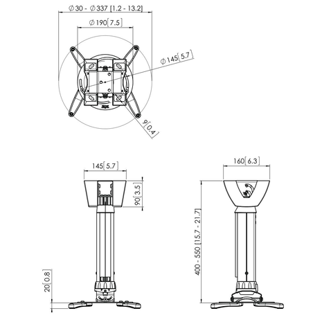 Vogel's Vogel's PPC 1540 Zilver