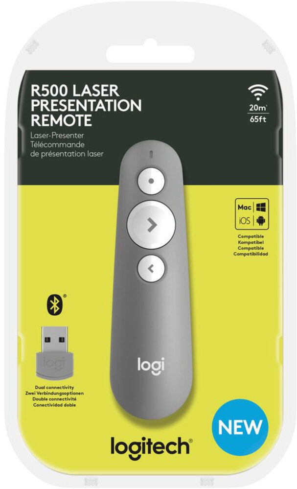 Logitech Logitech R500 draadloze presenter grijs Logitech Logitech R500 draadloze presenter grijs