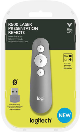 Logitech Logitech R500 draadloze presenter grijs Logitech Logitech R500 draadloze presenter grijs